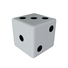 White playing cube.