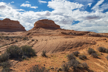 Rock formations viewed from the Beehive trail in Page, Arizona