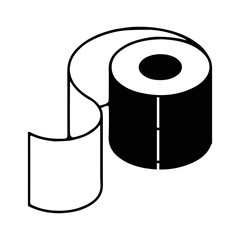 Toilet cleaning tissue paper icon | Black Vector illustration |