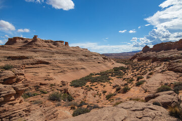 Rock formations viewed from the Beehive trail in Page, Arizona