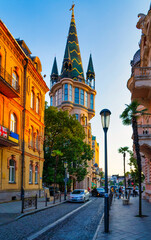 Batumi, Georgia - August 4, 2022: Abashidze street, city center
