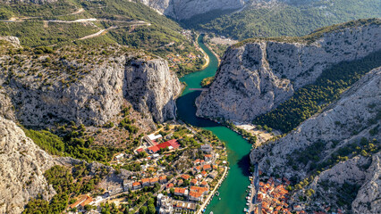croatia, cetina, river, sea, beach, traveling, ships, hills, panorama,