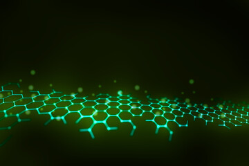 Cyber big data flow. Blockchain data fields. Network line connect stream. Concept of AI technology, digital communication, science research, 3D illustration neural cells