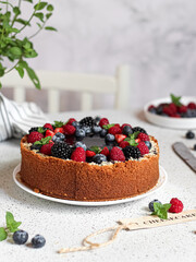 cheesecake with berries