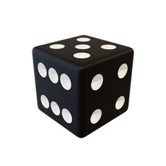 Black plastic dice.