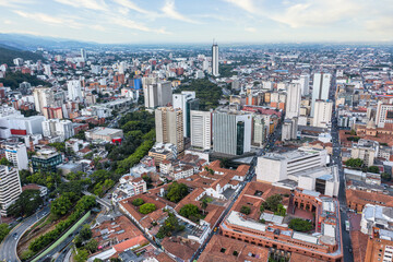 aerea del centro de cali colombia  - obrazy, fototapety, plakaty