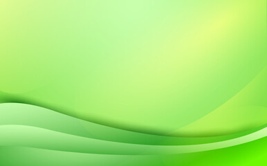 Fototapeta na wymiar Abstrat green gradient wave fresh nature background template design