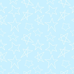 doodle stars seamless pattern. Hand drawn ink star background. vector baby print