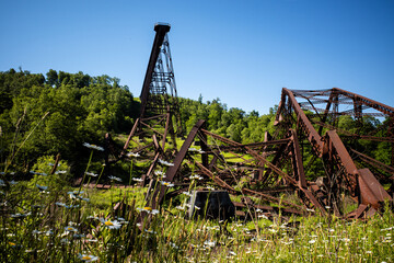 Remainders of the Kinzua Bridge, Mt Jewett, Pennsylvania, destroyed by a hurricane in 2013.