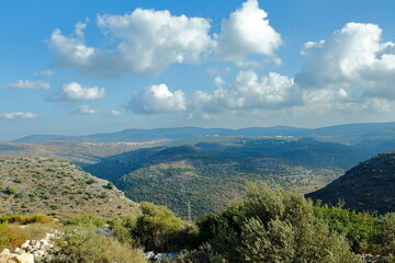 landscape Galillea with mountains and sky