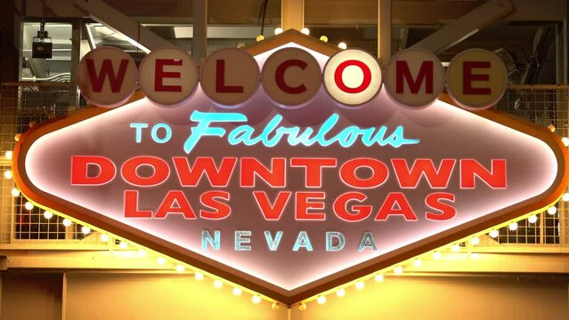 Las Vegas Welcome to Downtown Las Vegas Sign Nevada USA