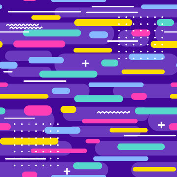 Neo memphis style abstract geometric background. Futuristic flat memfis cover. Vector illustration