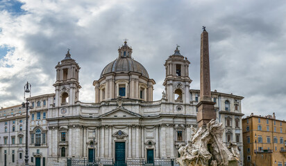 Rome capital city streets piazza houses with beautiful sky