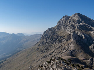 peaks of magnificent and fascinating mountains at high altitude