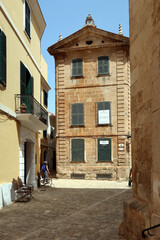 Ciutadella, Menorca (Minorca), Spain. Beautiful, narrow streets of Ciutadella.