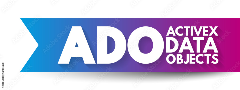 Poster ado - activex data objects acronym, technology concept background