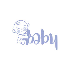 baby mascot, cute happy boy illustration vector, cartoon