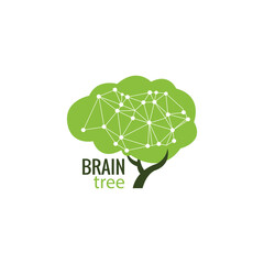 brain tree, vector logo template. Excellent logo.