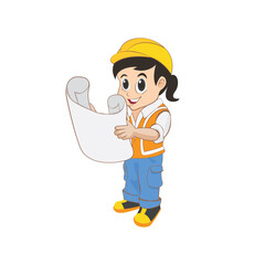architect  civil engineer mascot vector