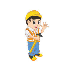 architect  civil engineer mascot vector