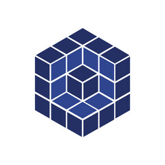 Obraz premium cube emblem, cubes logo icon