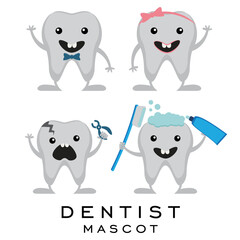 Dentist mascot logo, dental health