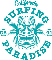 Fully editable Vector EPS 10 Outline of California Surfing Paradise T-Shirt Design an image suitable for T-shirts, Mugs, Bags, Poster Cards, and much more. The Package is 4500* 5400px