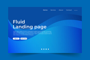 Blue wave landing page design template