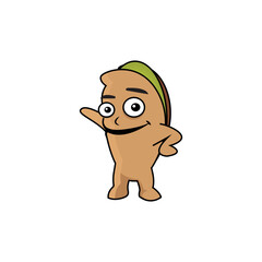 pistachio mascot, cute cartoon vector