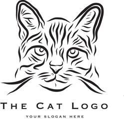 Fototapeta na wymiar Illustration of a cat. Logo vector Design. Black lines logo vector