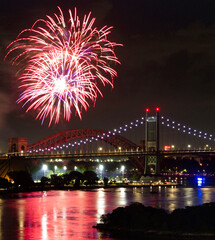 Naklejka premium fireworks over the river