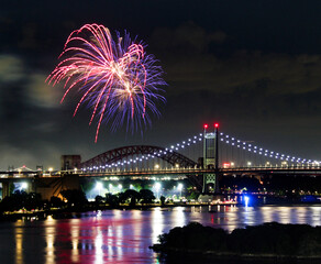 fireworks over the bridge