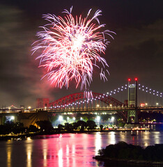 fireworks over the river