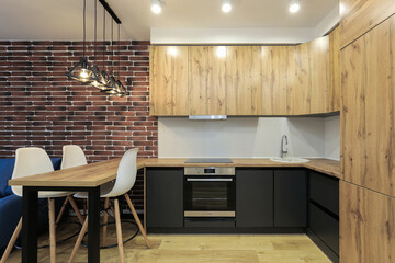 Modern kitchen interior in an apartment