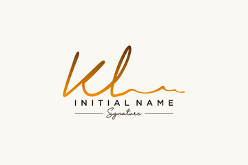Fototapeta na wymiar Initial KL signature logo template vector. Hand drawn Calligraphy lettering Vector illustration.