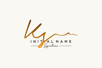 Obraz premium Initial KS signature logo template vector. Hand drawn Calligraphy lettering Vector illustration.