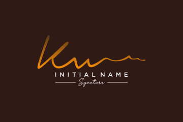 Initial KW signature logo template vector. Hand drawn Calligraphy lettering Vector illustration.