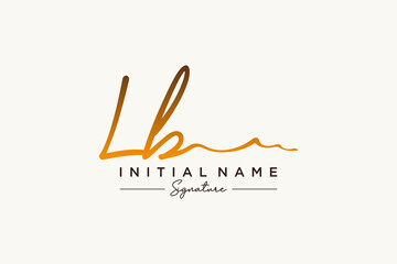 Initial LB signature logo template vector. Hand drawn Calligraphy lettering Vector illustration.