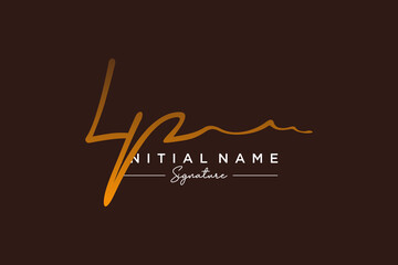 Initial LP signature logo template vector. Hand drawn Calligraphy lettering Vector illustration.