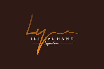 Initial LY signature logo template vector. Hand drawn Calligraphy lettering Vector illustration.