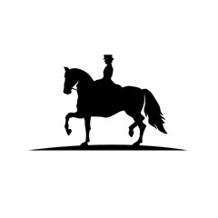 Obraz na płótnie Canvas horse and rider logo style
