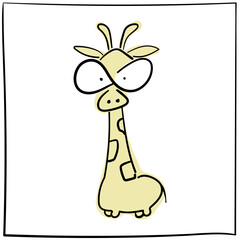 Cool giraffe. Vector image of a giraffe.