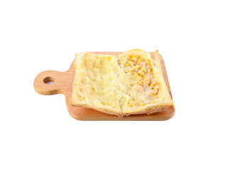 sweetcorn Pie isolated on the white background