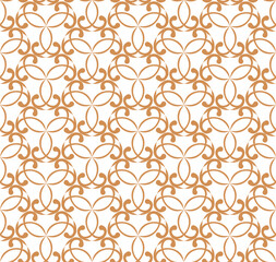 Golden ornamental seamless pattern for decor, print, wallpaper, background