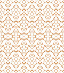 Golden ornamental seamless pattern for decor, print, wallpaper, background