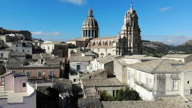 cityscape of Ragusa Ibla in Sicily &ndash; unesco heritage town in italy &ndash; sicilian baroque of ibla &ndash; culture travel destination