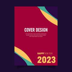 Fototapeta premium Vector book cover design template for new year celebration