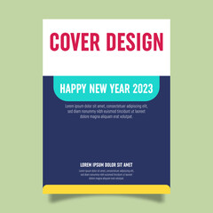 Vector book cover design template for new year celebration