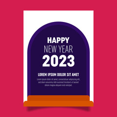 Vector book cover design template for new year celebration