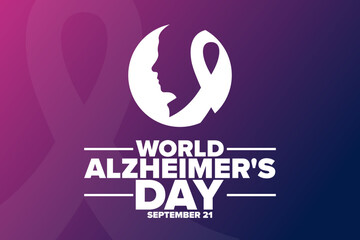 World Alzheimer's Day. September 21. Holiday concept. Template for background, banner, card, poster with text inscription. Vector EPS10 illustration.